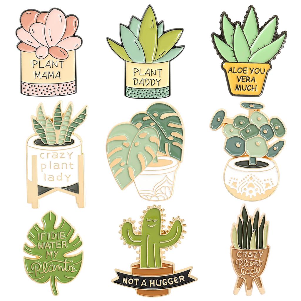 Potted Plant Brooch Monstera A - Cactus Mix Pot ulasan dan harga