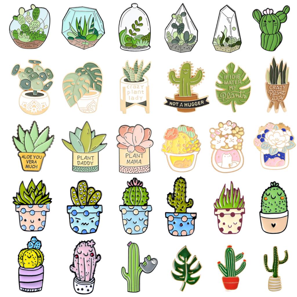 Potted Plant Brooch Monstera A - Cactus Mix Pot ulasan dan harga
