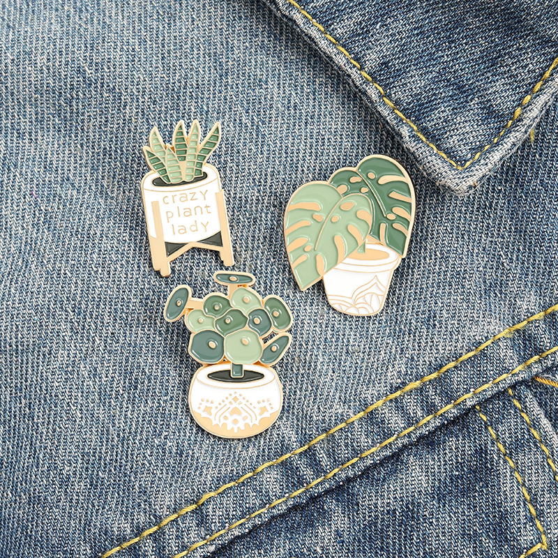 Potted Plant Brooch Monstera A - Cactus Mix Pot ulasan dan harga