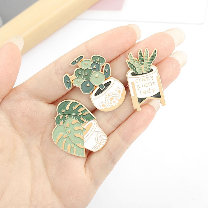 Potted Plant Brooch Monstera A - Cactus Mix Pot ulasan dan harga