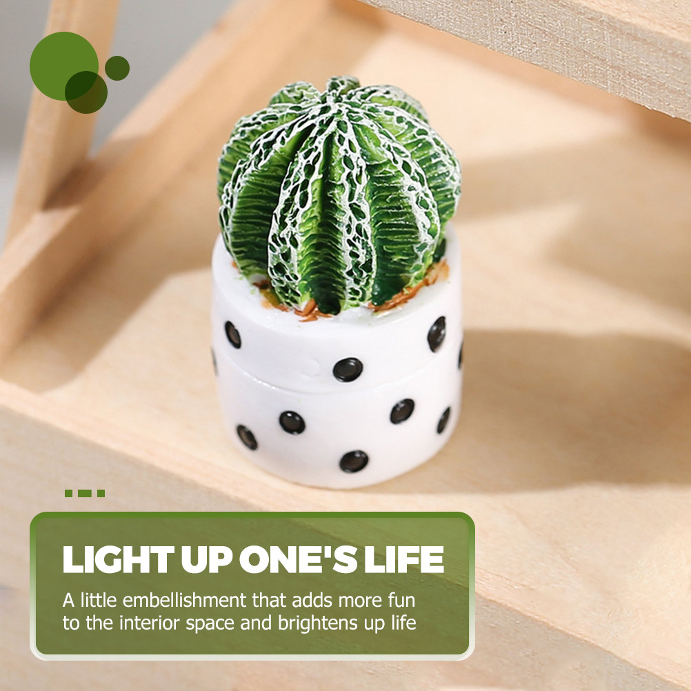4Pcs Mini Faux Cactus Bonsai P - Cactus Mix Pot ulasan dan harga