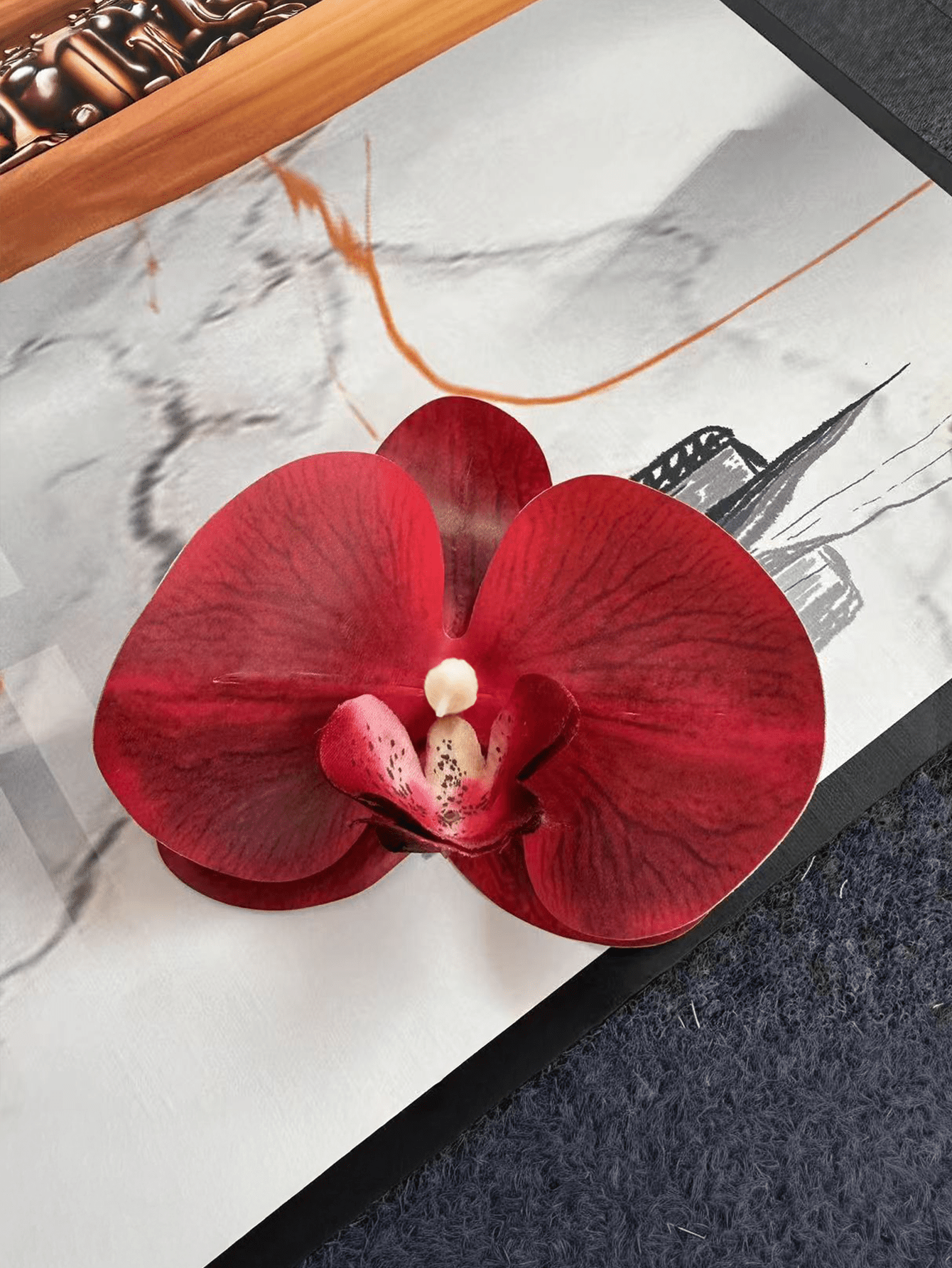 1 Pc Red Artificial Phalaenops - Orchid Phalaenopsis ulasan dan harga