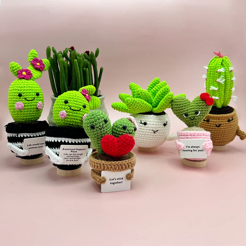 Mini Cute Crochet Flowers Fini - Cactus Mix Pot ulasan dan harga