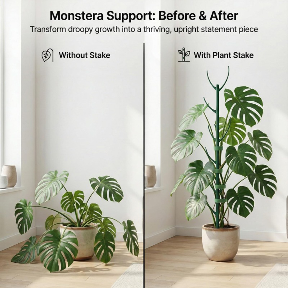 6 PCS Monstera Plant Support S - Variegated Monstera Node ulasan dan harga