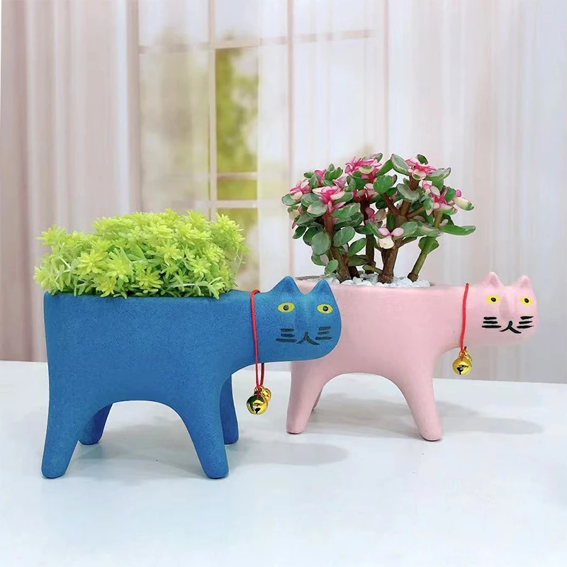 Cat Flower Pot Creative Cute C - Cactus Mix Pot ulasan dan harga