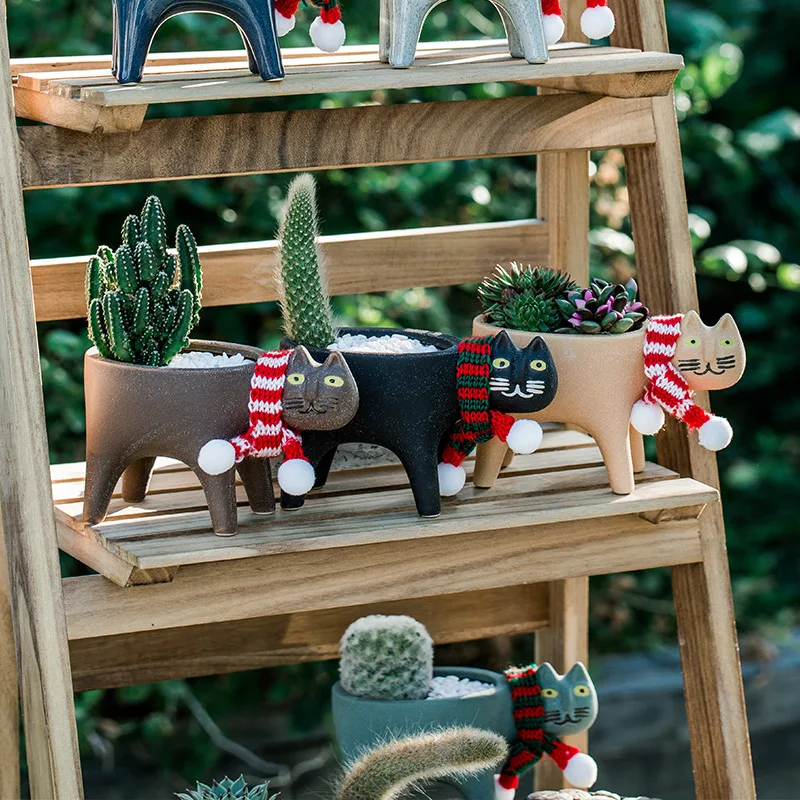 Cat Flower Pot Creative Cute C - Cactus Mix Pot ulasan dan harga